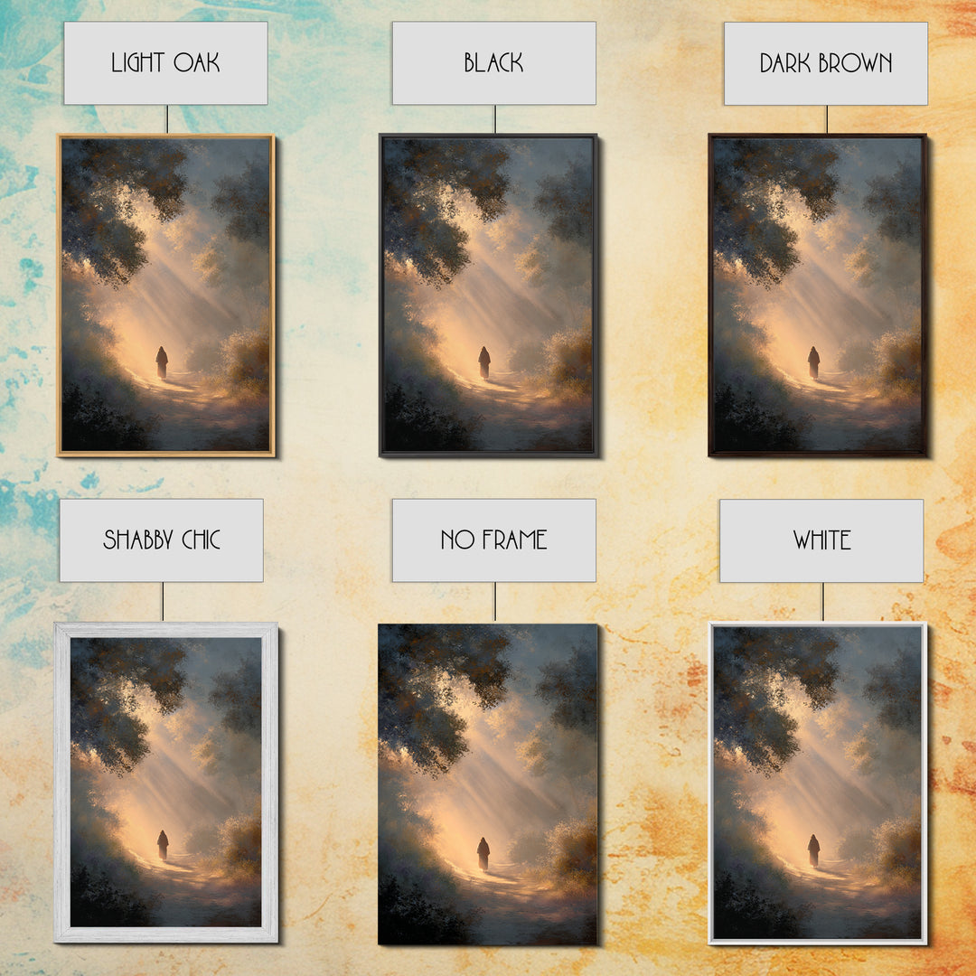 Path Of Light – Framed Canvas Print – Christian Wall Art – Jesus Painting – Christian Art Canvas – Christian Gift