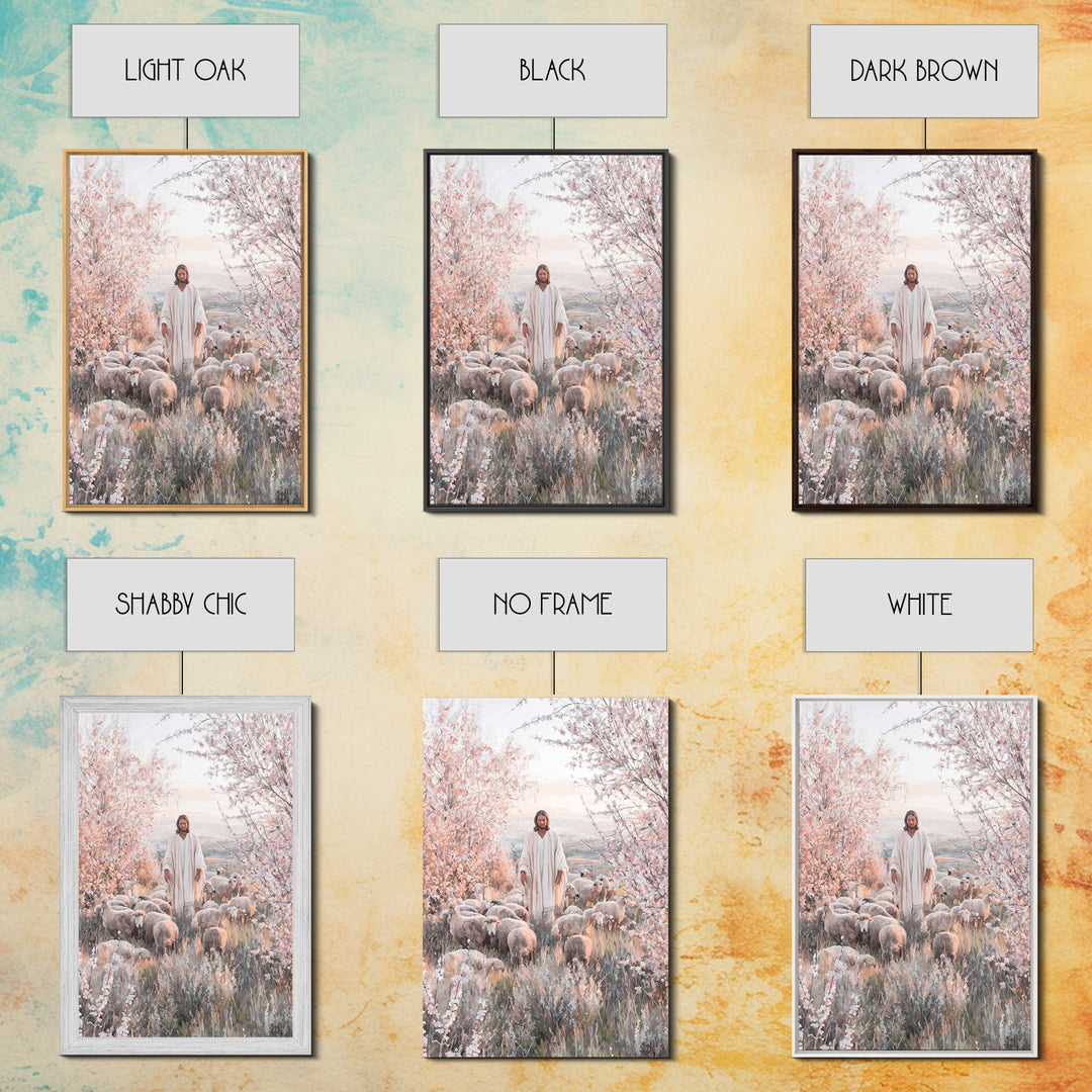 Gentle Shepherd – Framed Canvas Print – Christian Wall Art – Jesus Painting – Christian Art Canvas – Christian Home Decor