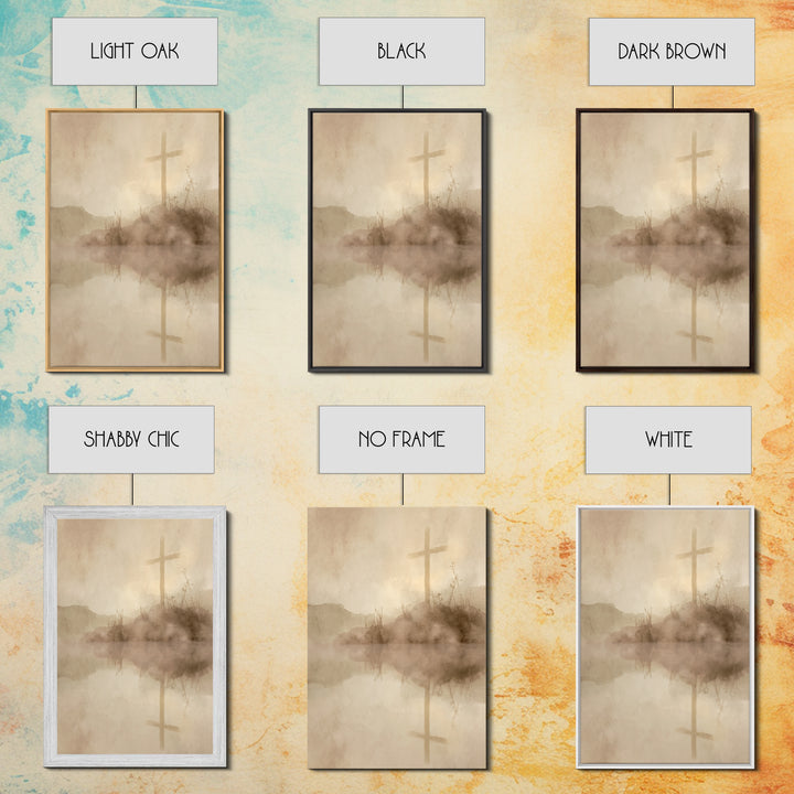 Sacred Hill Cross – Framed Canvas Print – Christian Wall Art – Christian Art Canvas – Vintage Christian Art – Christian Gift – Christian De