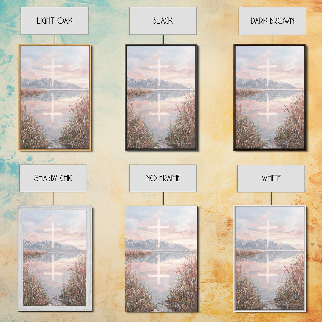 Morning Glory Cross – Framed Canvas Print – Christian Christmas Art – Christian Wall Art – Christian Art Canvas – Christian Decor For Home