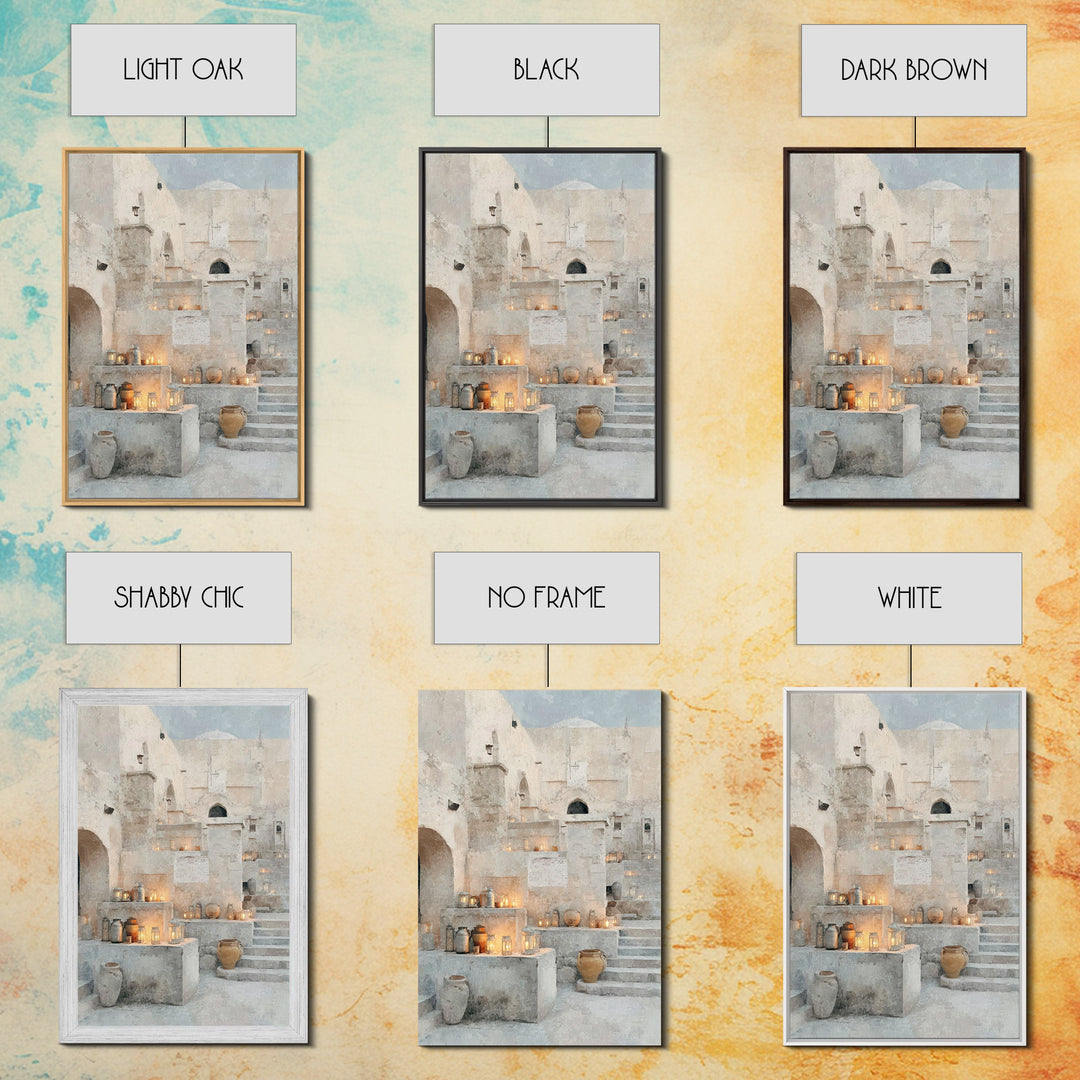 Bethlehem Lantern Court – Framed Canvas Print – Christian Christmas Art – Christmas Art Prints – Christian Wall Art – Christian Art Canvas