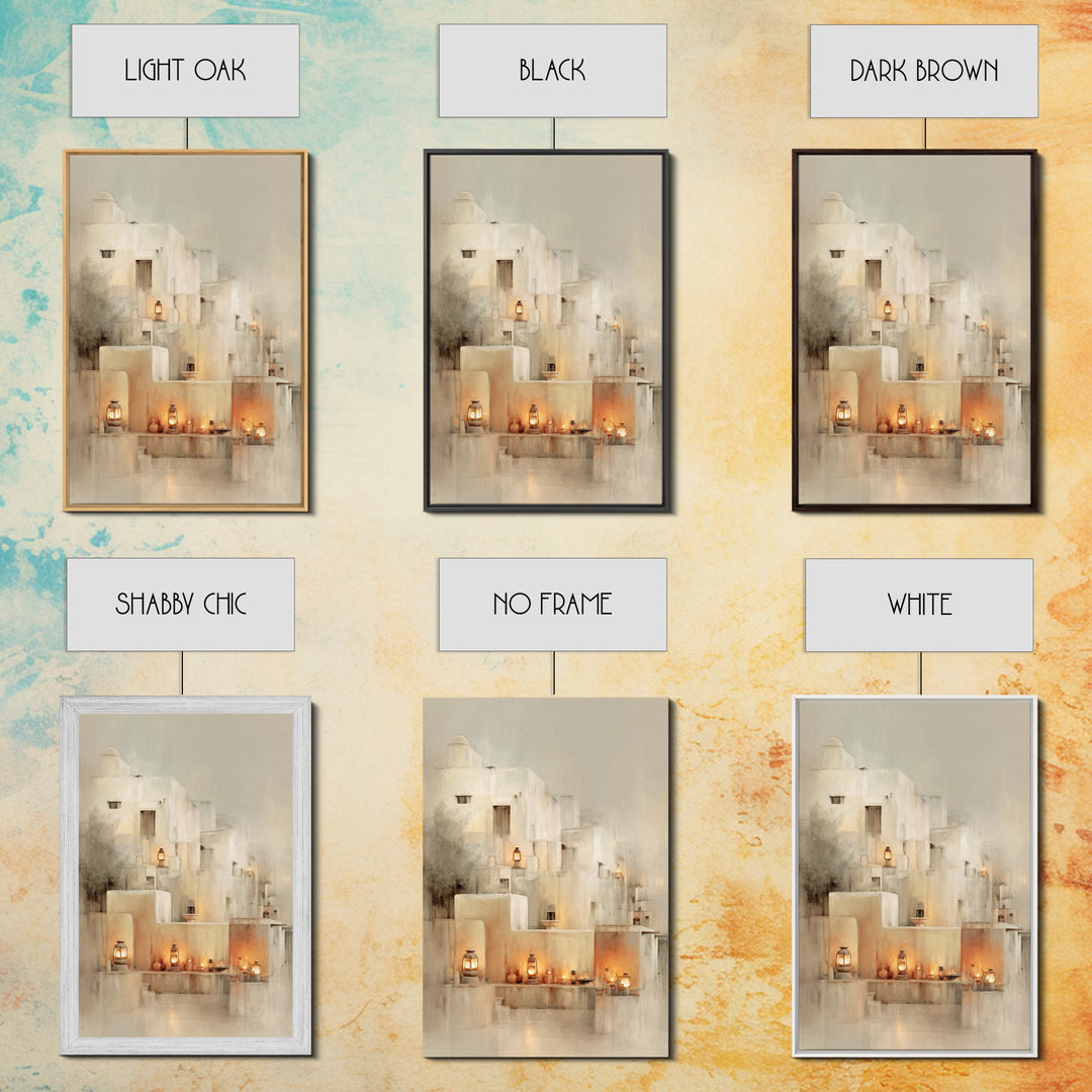 Lantern Village Glow – Framed Canvas Print – Christian Wall Art – Christian Art Print – Christmas Art Prints – Subtle Christian Art – Chris