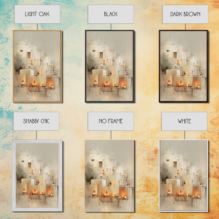 Lantern Village Glow – Framed Canvas Print – Christian Wall Art – Christian Art Print – Christmas Art Prints – Subtle Christian Art – Chris