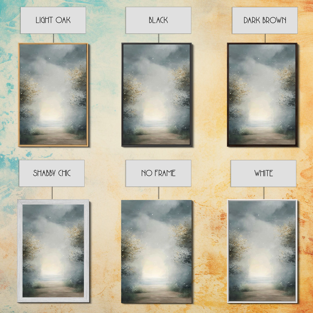 Heavenly Mist Escape, Framed Canvas Print, Christian Art Canvas, Christian Wall Art, Modern Christian Art, Subtle Christian Art, Christmas
