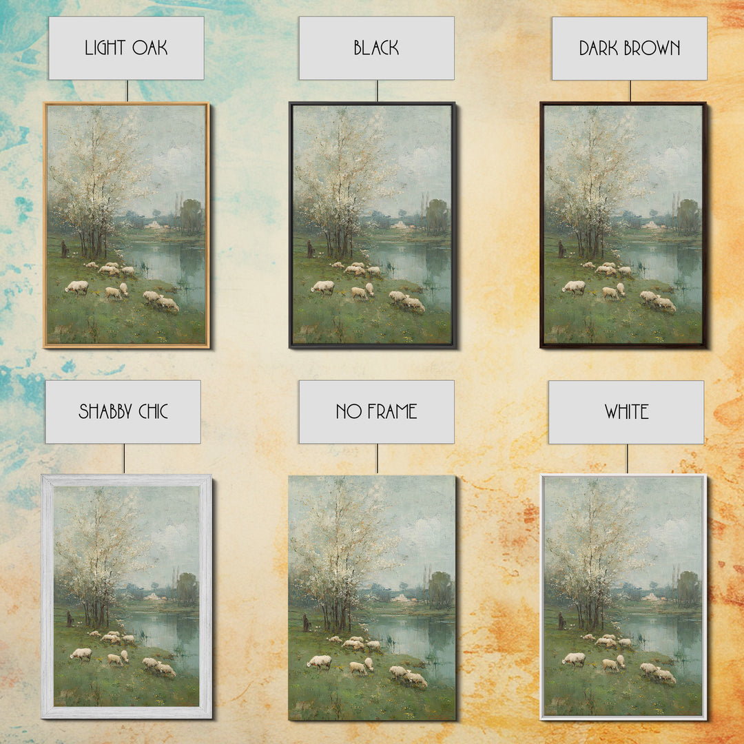 Pastoral Spring Blessing | Framed Canvas Print | Christian Wall Art | Christian Art Canvas | Pastoral Scenery | Subtle Christian Art | Chri