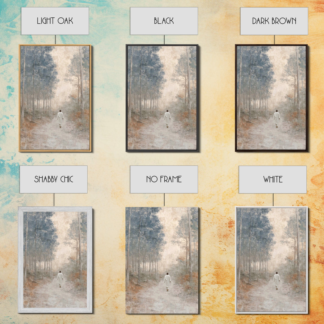 Walk Of Peace – Framed Canvas Print – Christian Wall Art – Christian Art Canvas – Modern Christian Painting – Jesus Painting – Christian De