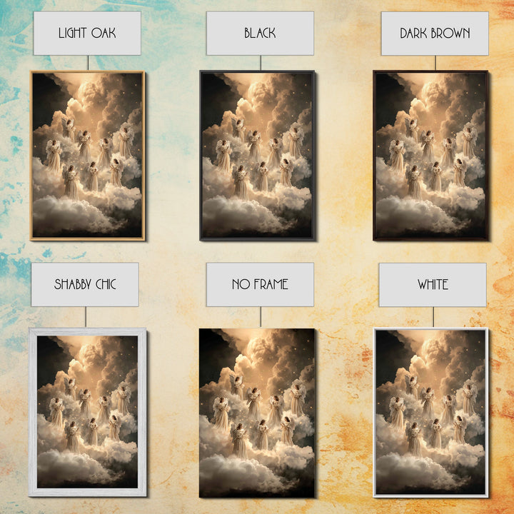 Celestial Gathering – Framed Canvas Print – Christian Wall Art – Vintage Christian Art – Christian Art Painting – Christian Gift Ideas – Ch