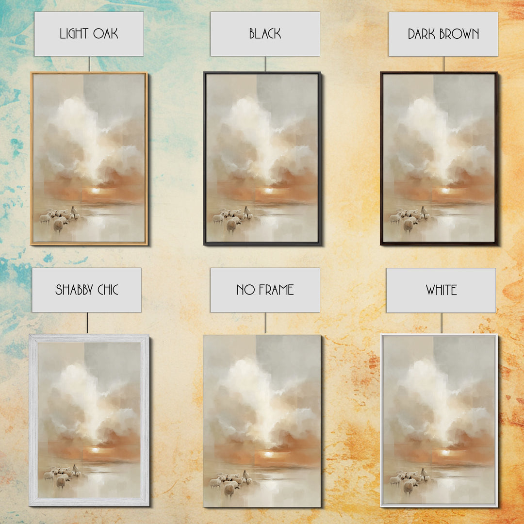 Heavenly Dawn – Framed Canvas Print – Christian Art Canvas – Christmas Wall Art – Christian Painting – Christian Decor – Subtle Christian A