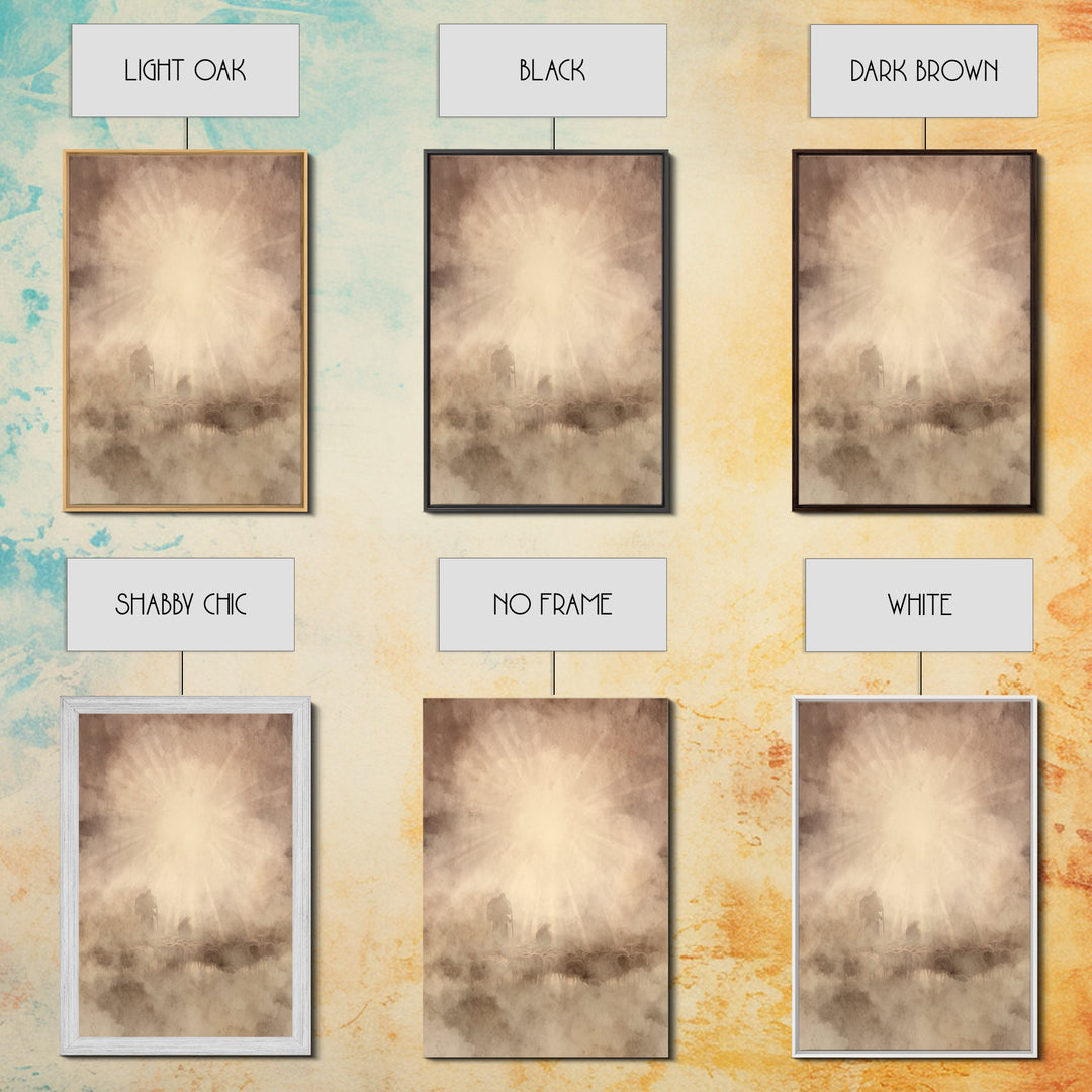 Divine Light – Framed Canvas Print – Christian Art – Christian Wall Art – Christian Art Canvas – Moody Christian Art – Christmas Wall Art –