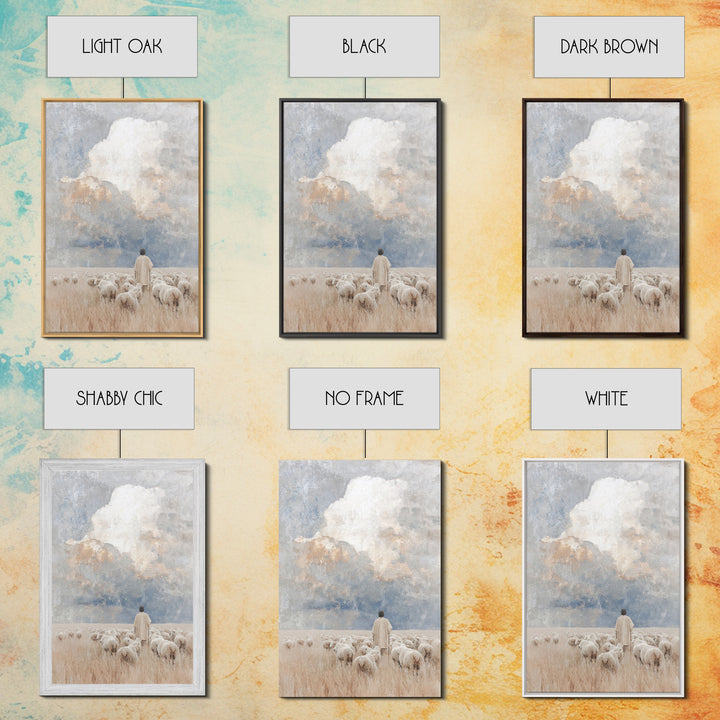Field Of Mercy – Framed Canvas Print – Christian Wall Art – Christian Art Painting – Pastoral Scenery – Christian Art Canvas – Christian De