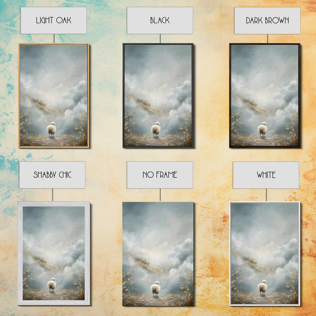 Heavenbound Lamb – Framed Canvas Print – Christian Christmas Art – Christian Wall Art – Christian Art Print – Modern Christian Art – Jesus