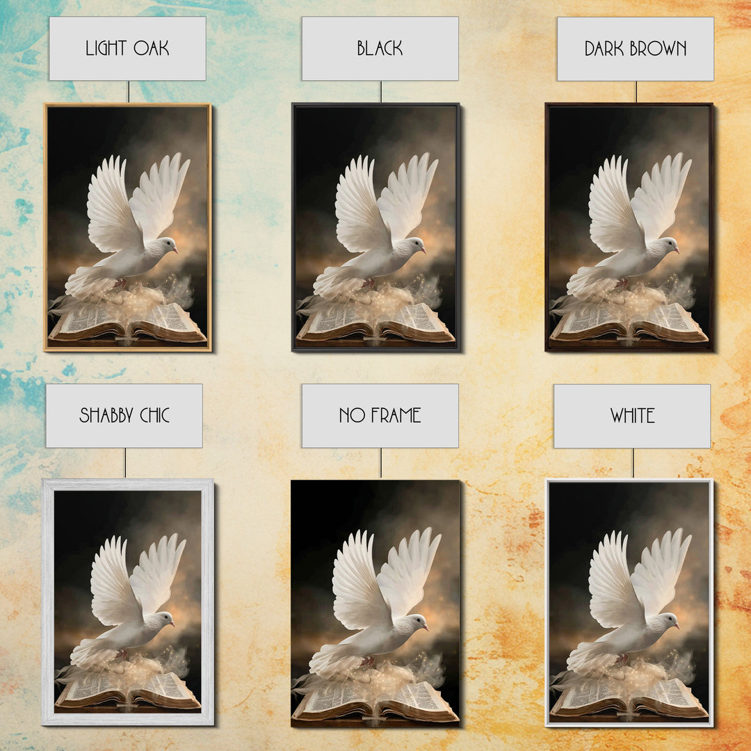 Dove Of Revelation – Framed Canvas Print – Christian Wall Art – Moody Christian Art – Christian Art Canvas – Christian Christmas Art – Chri