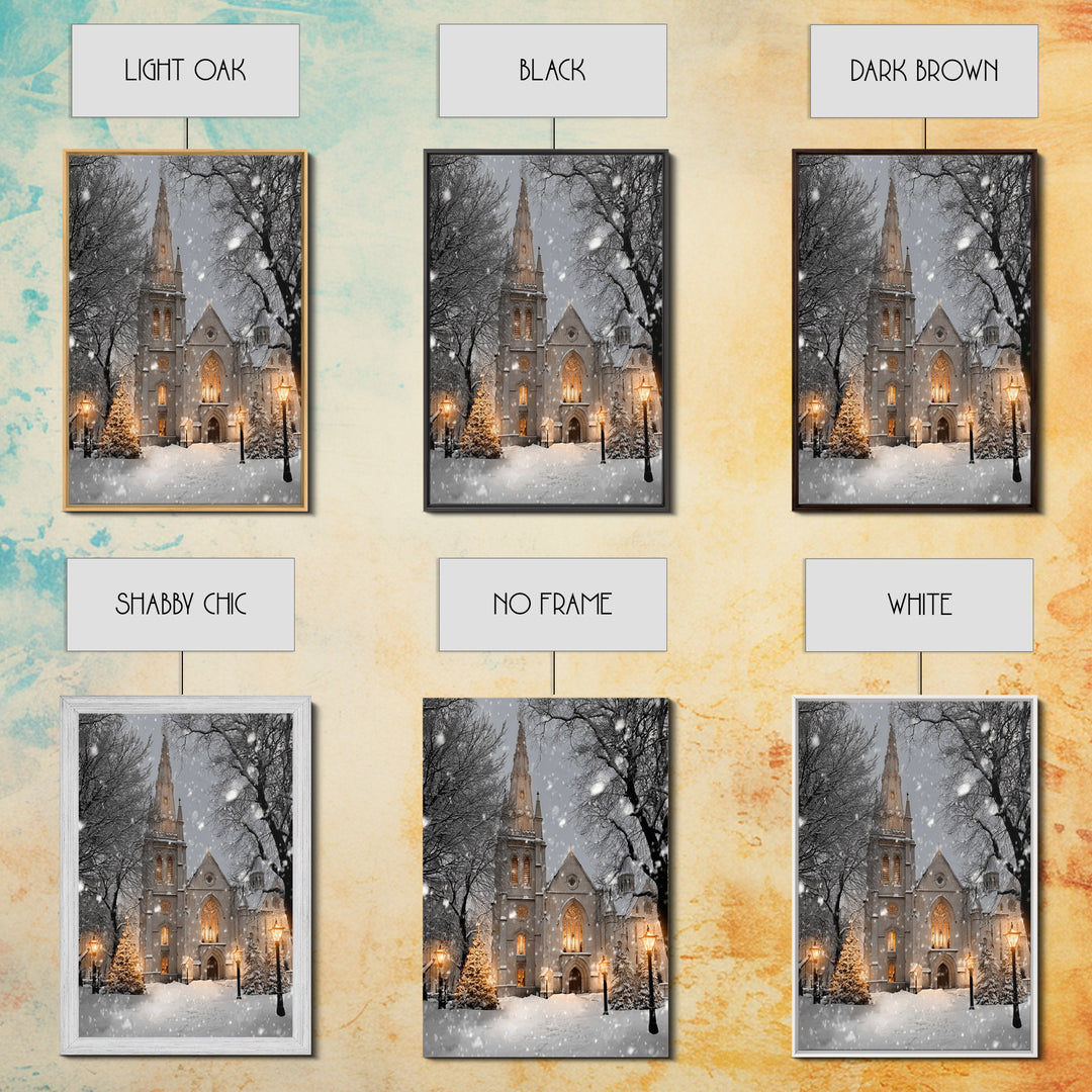 Cathedral Of Light – Framed Canvas Print – Christmas Wall Art – Christian Art Canvas – Christian Christmas Art – Christian Decor – Christma