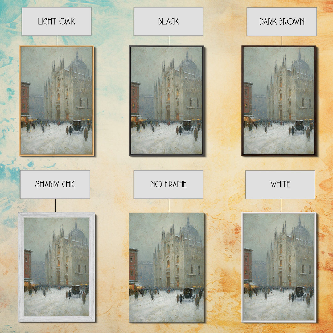 Snowfall Cathedral – Framed Canvas Print – Christian Art Canvas – Christian Wall Art – Christmas Art – Christian Christmas Art – Christian
