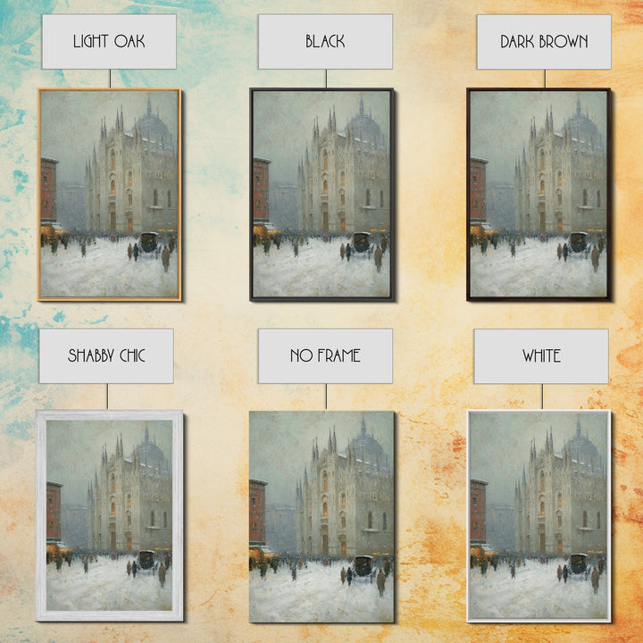 Snowfall Cathedral – Framed Canvas Print – Christian Art Canvas – Christian Wall Art – Christmas Art – Christian Christmas Art – Christian