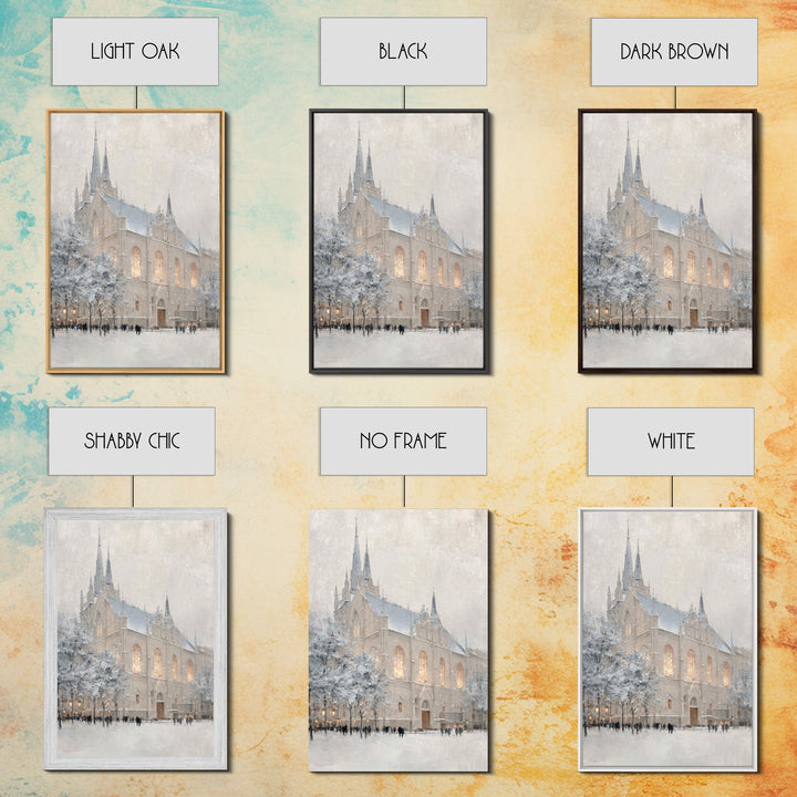 Frosted Spires – Framed Canvas Print – Christian Art Canvas – Christian Wall Art – Subtle Christian Art – Christian Decorations – Christmas