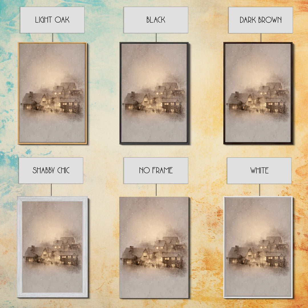 Holy Hearth Glow – Framed Canvas Print – Christian Art Canvas – Christmas Wall Art – Christian Christmas Art – Moody Christmas Art – Christ
