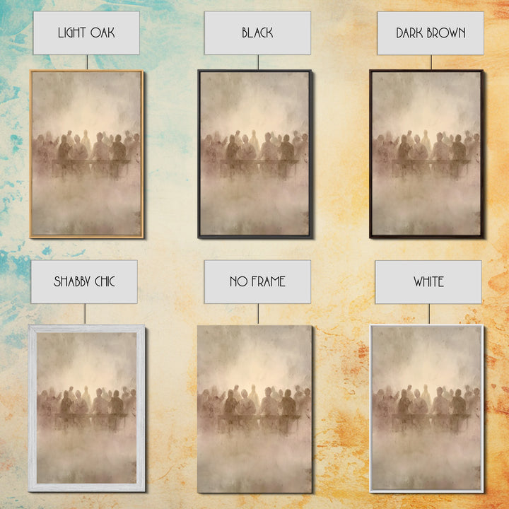Communion Shadows – Framed Canvas Print – Moody Christian Art – Jesus Painting – Christian Wall Art – Abstract Christian Art – Christian Ar