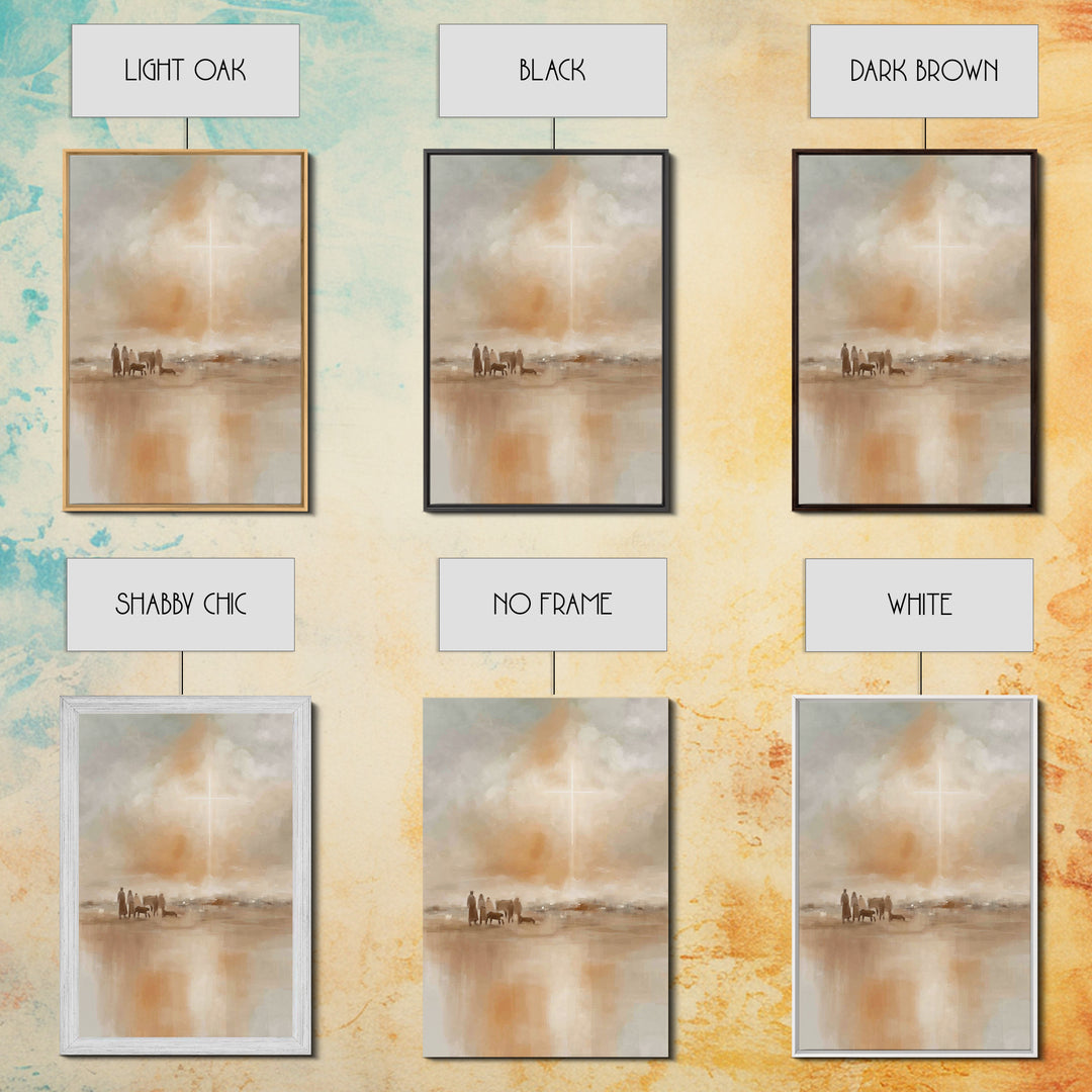 Calm Horizon Grace – Framed Canvas Print – Christian Art Canvas – Christian Wall Art – Jesus Painting – Christian Decor – Christmas Art