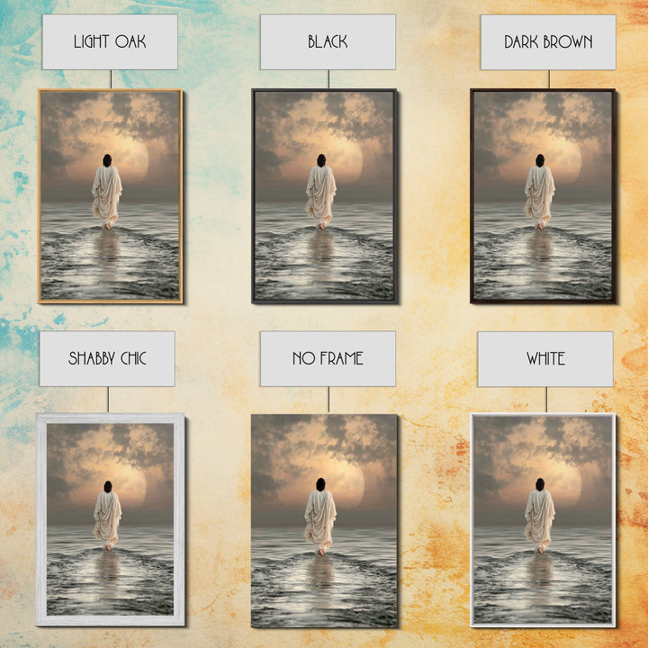 Waves Of Salvation – Framed Canvas Print – Christian Art Canvas – Jesus Painting – Christian Wall Art – Modern Christian Art – Christian Gi