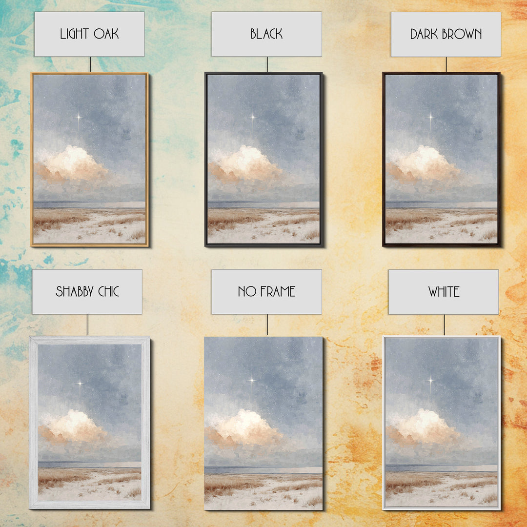 Guiding Star Fields – Framed Canvas Print – Christian Wall Art – Christmas Art Prints – Christian Art Canvas – Christian Christmas Art – Ch