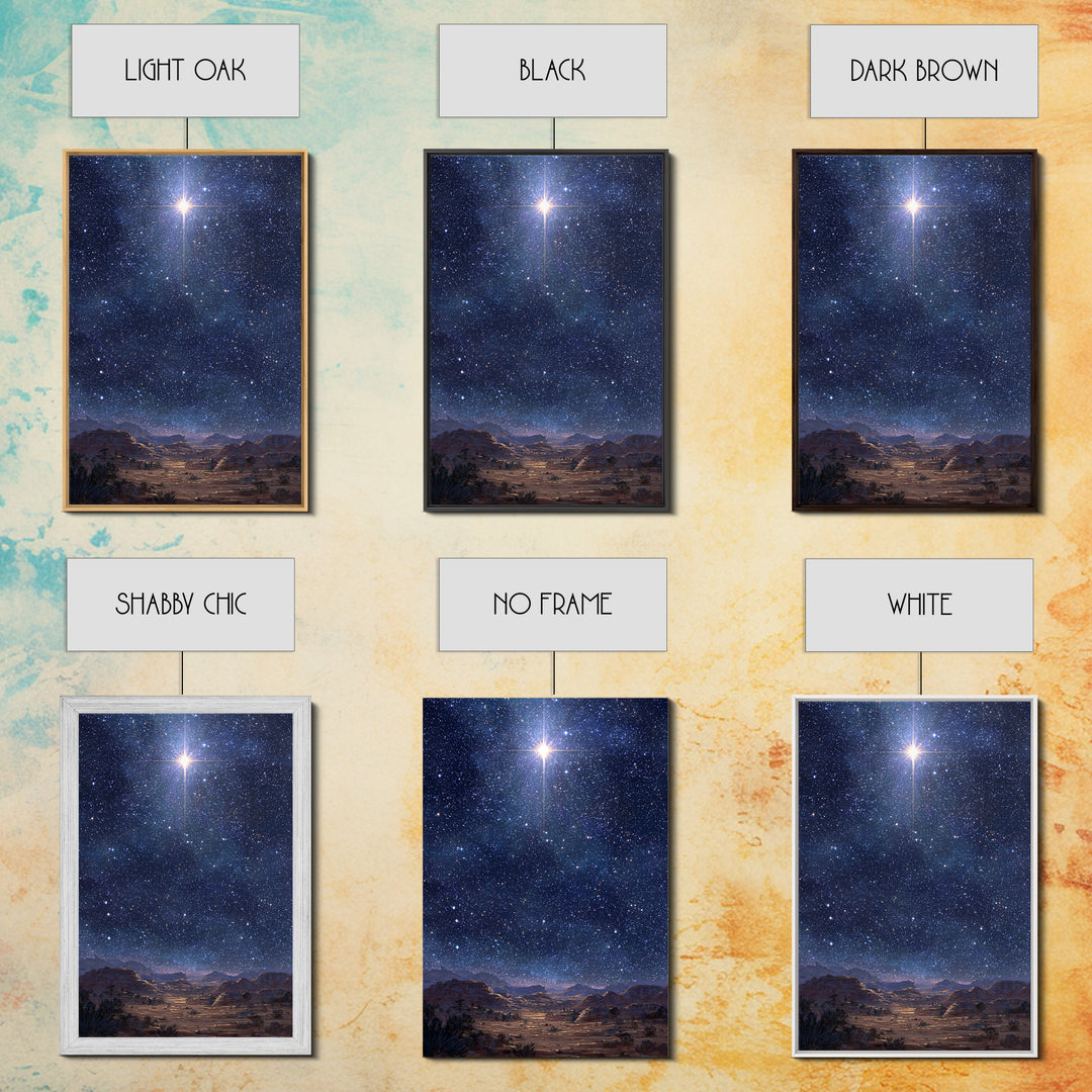 Star Of The Night | Framed Canvas Print | Christmas Wall Art | Christian Art Canvas | Christian Christmas Art | Moody Christmas Art | Chris