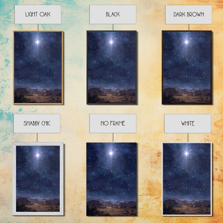 Star Of The Night | Framed Canvas Print | Christmas Wall Art | Christian Art Canvas | Christian Christmas Art | Moody Christmas Art | Chris