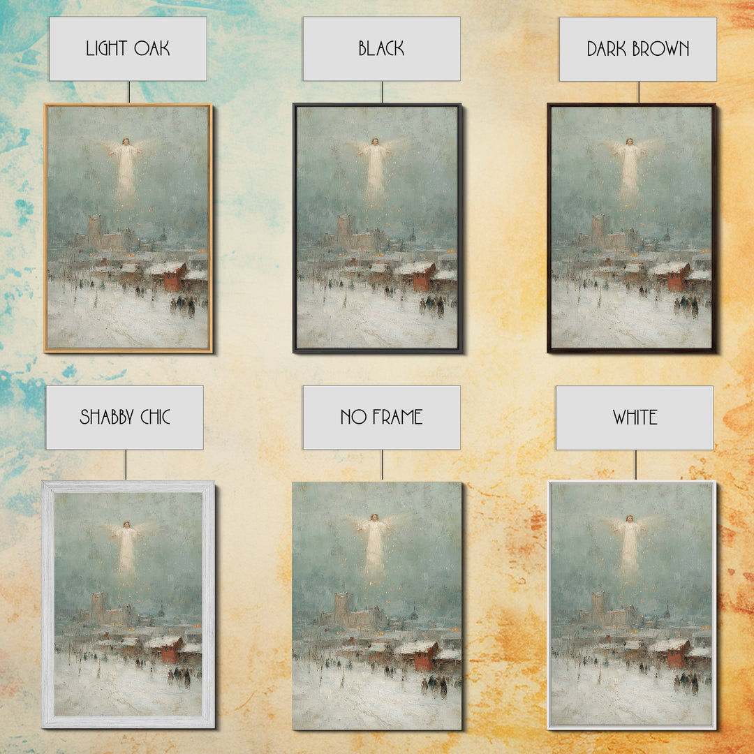 City Of Angels – Framed Canvas Print – Christian Wall Art – Christian Art Canvas – Christian Christmas Art – Christmas Art – Modern Christi