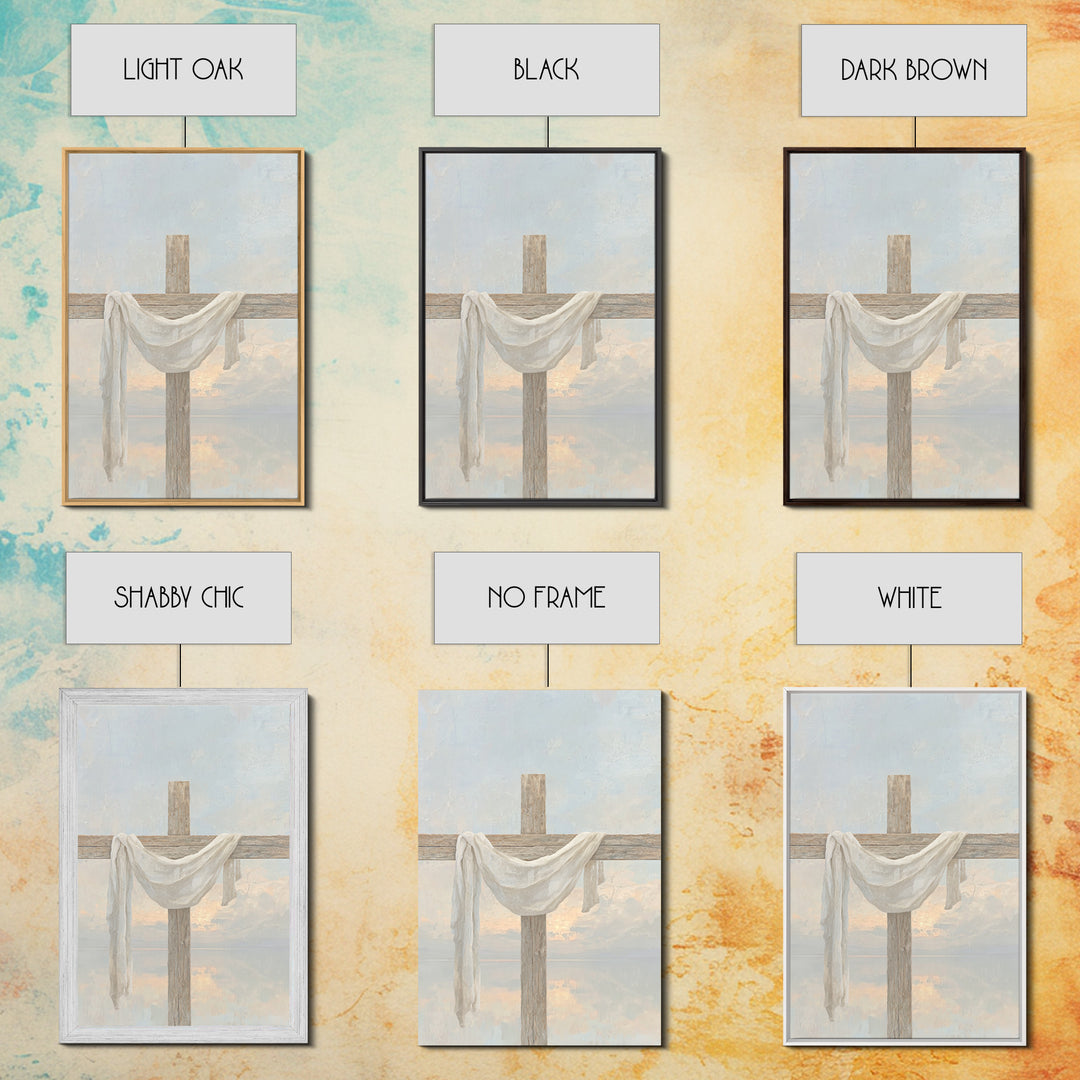 Cross of Renewal, Framed Canvas Print, Christian Wall Art, Christian Art Canvas, Christian Painting, Christian Christmas Art