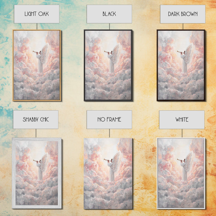 Celestial Trumpet Call – Framed Canvas Print – Christian Art Canvas – Christian Wall Art – Angel Art – Christian Paintings – Christian Chri