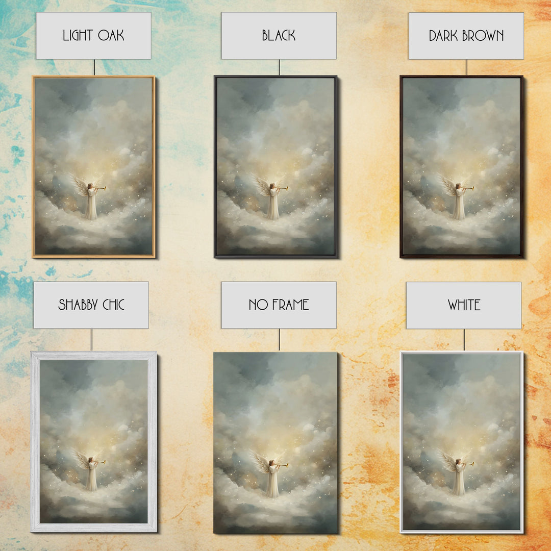 Herald Of Heaven, Framed Canvas Print, Christian Art Canvas, Christian Wall Art, Angel Art, Christmas Wall Art, Christian Christmas Art