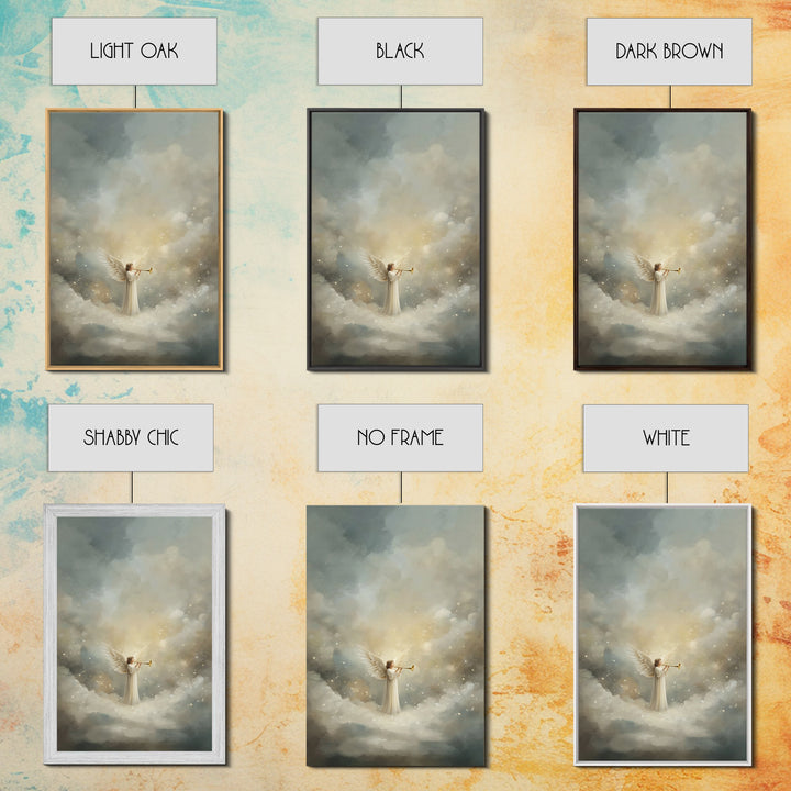 Herald Of Heaven, Framed Canvas Print, Christian Art Canvas, Christian Wall Art, Angel Art, Christmas Wall Art, Christian Christmas Art