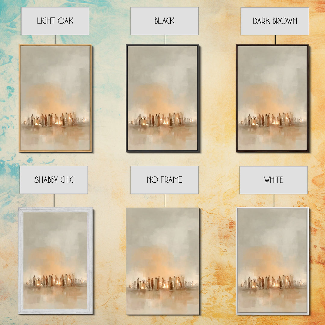 Sacred Ember Rise – Framed Canvas Print – Christian Art Canvas – Minimalist Christian Art – Christian Wall Art – Christmas Art Prints – Chr