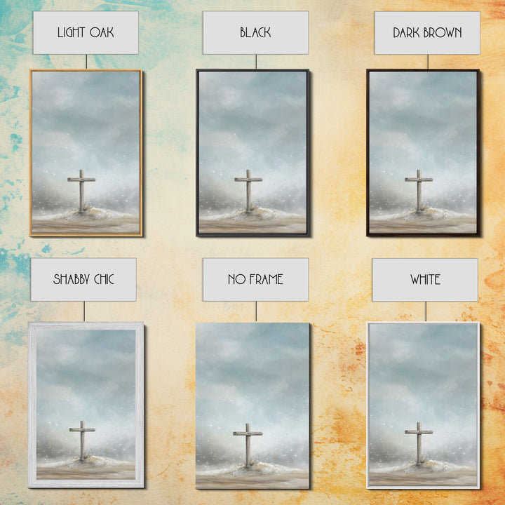Silent Hill Prayer, Framed Canvas Print, Christian Art Prints, Christian Wall Art, Moody Christian Art, Christian Christmas Art, Christian