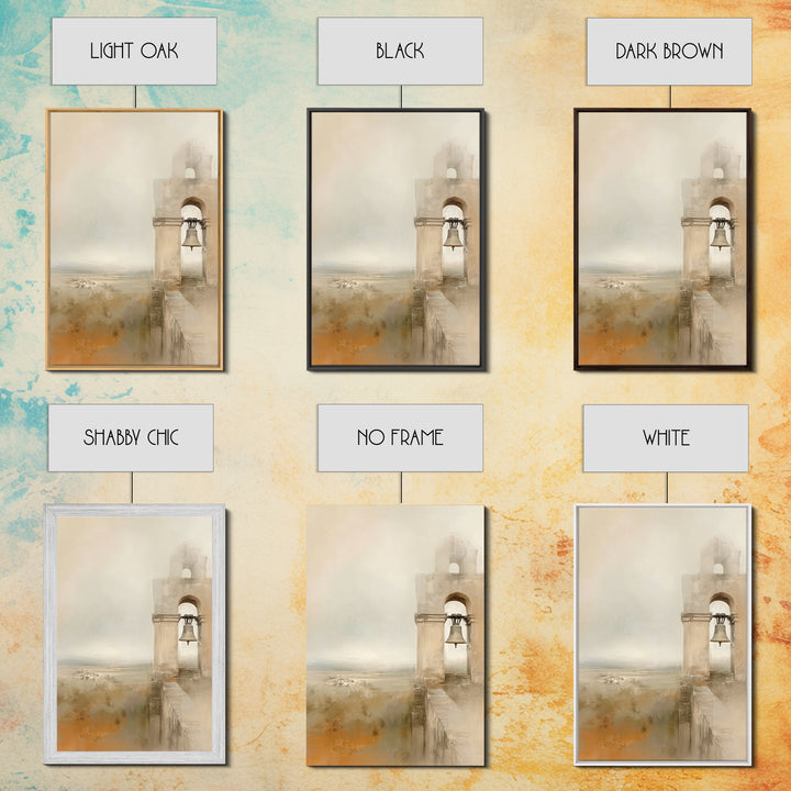Silent Bell Tower, Framed Canvas Print, Christian Wall Art, Christian Art Canvas, Christian Gift, Vintage Christian Art