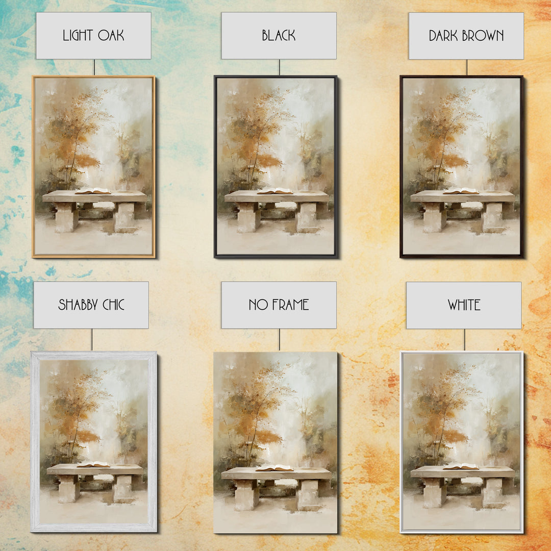 Autumn Scripture Light | Framed Canvas Print | Christian Wall Art | Christian Art Canvas | Christian Gift | Minimalist Christian Art