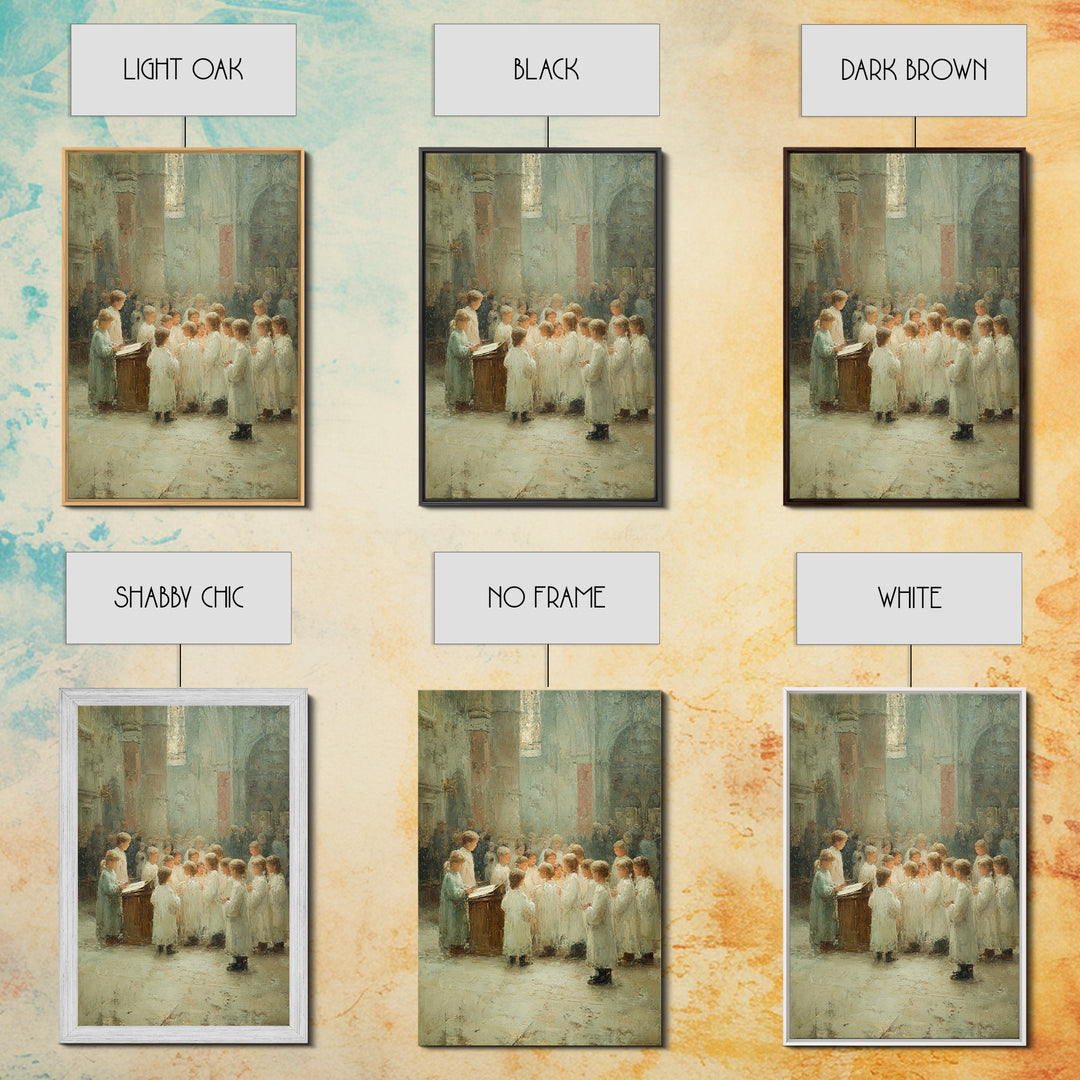 Choir Of Praise, Framed Canvas Print, Christian Wall Art, Christian Art Canvas, Christian Gift, Vintage Christian Art