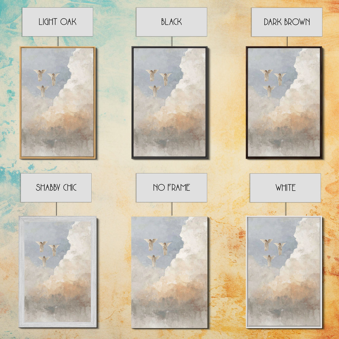 Cloudborne Messengers – Framed Canvas Print – Christian Art Print – Christian Wall Art – Christian Art Canvas – Christian Decor – Christian
