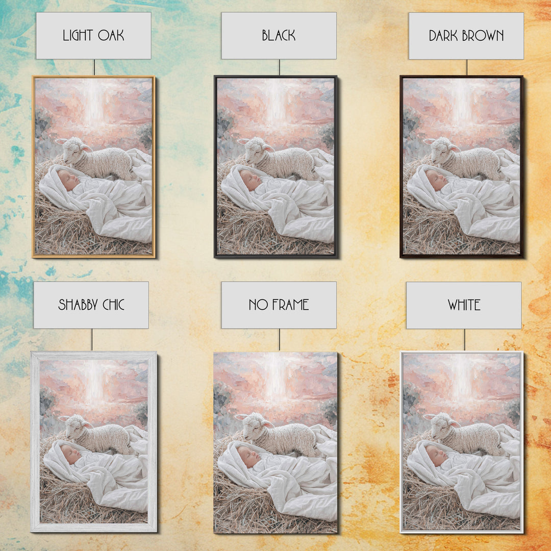 Divine Dawn Rest | Framed Canvas Print | Christian Art Canvas | Jesus Christmas Art | Christian Wall Art | Modern Christian Art | Christmas
