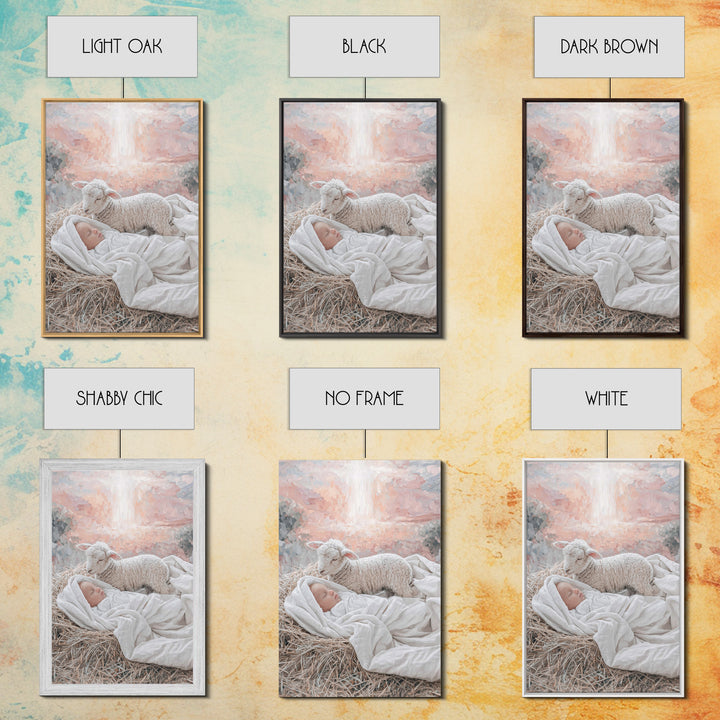 Divine Dawn Rest | Framed Canvas Print | Christian Art Canvas | Jesus Christmas Art | Christian Wall Art | Modern Christian Art | Christmas