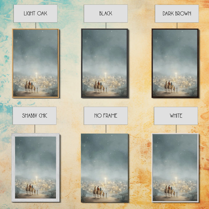 City Of Light – Framed Canvas Print – Christmas Wall Art – Christian Christmas Art – Christian Art Canvas – Jesus Painting – Christian Deco