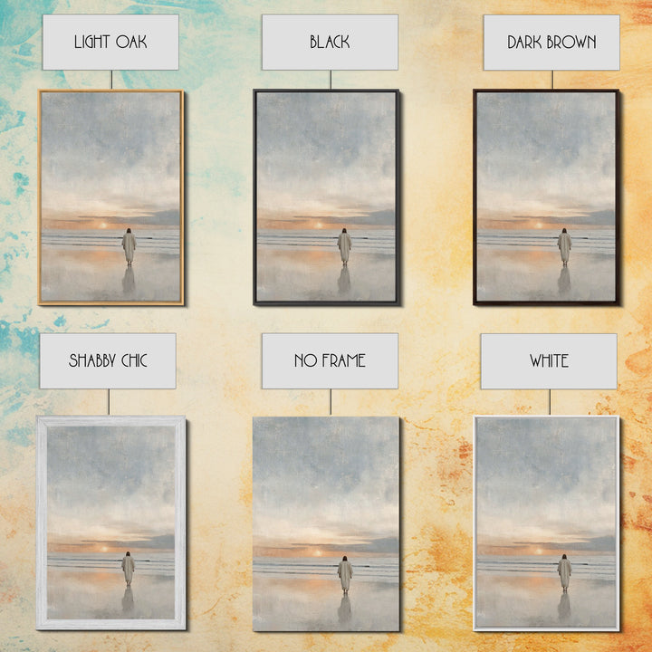 Shore Of Peace – Framed Canvas Print – Jesus Painting – Christian Wall Art – Christian Art Canvas – Modern Christian Art – Christian Decor