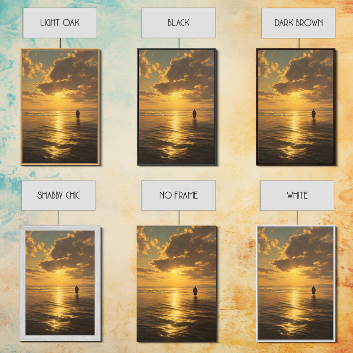 Golden Crossing – Framed Canvas Print – Christian Art Canvas – Jesus Painting – Christian Wall Art – Moody Christian Art – Christian Christ