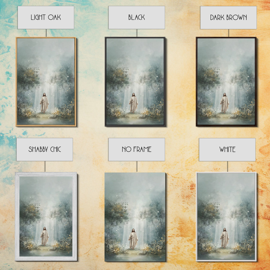 Glory In The Garden, Framed Canvas Print, Christian Wall Art, Christian Art Canvas, Jesus Painting, Subtle Christian Art