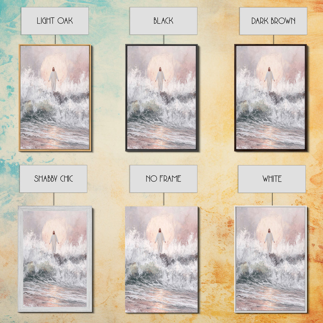Moonrise of Peace – Framed Canvas Print – Christian Wall Art – Jesus Painting – Christian Art Canvas – Modern Christian Art