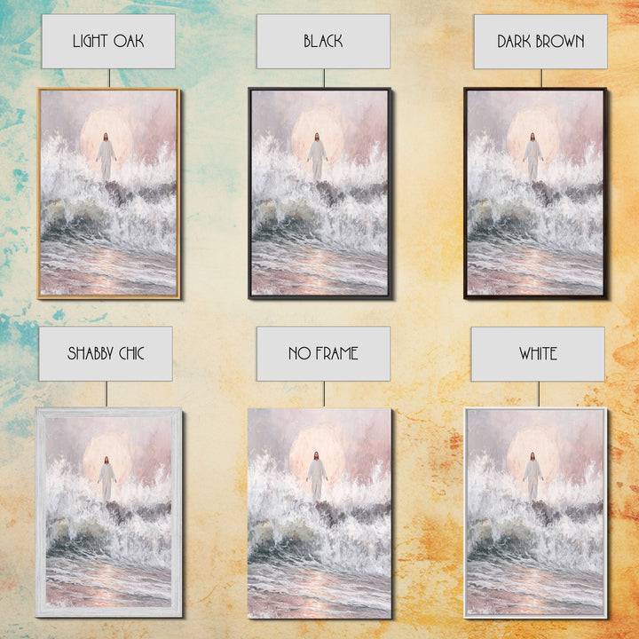 Moonrise of Peace – Framed Canvas Print – Christian Wall Art – Jesus Painting – Christian Art Canvas – Modern Christian Art