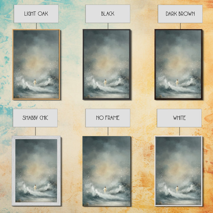 Stormlight Promise | Framed Canvas Print | Christian Art Canvas | Jesus Painting | Moody Christian Art | Christian Wall Art