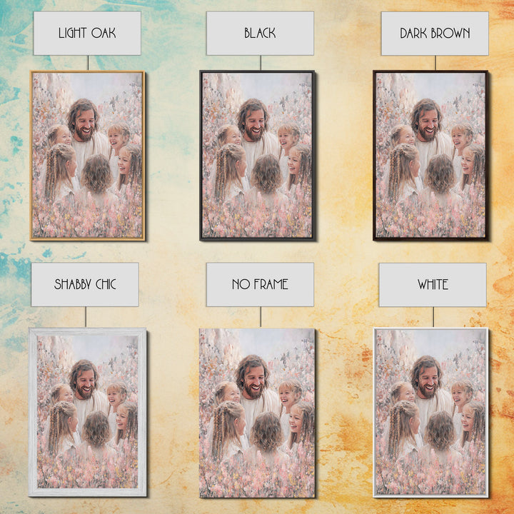 Joyful Garden Grace – Framed Canvas Print – Christian Art Canvas – Christian Gift Ideas – Jesus Painting – Christian Wall Art
