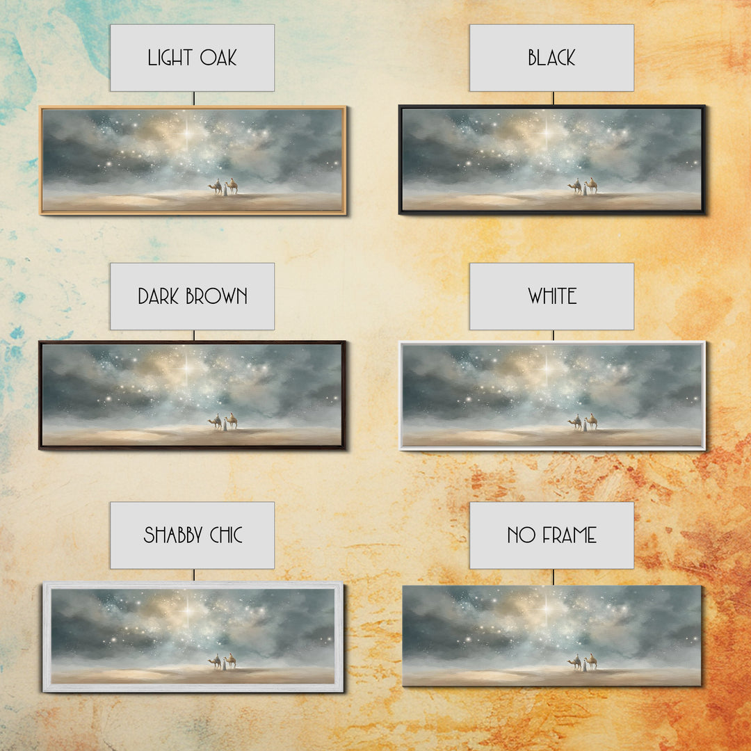 Heaven’s Bright Signal – Framed Canvas Print – Panoramic Art – Christian Wall Art – Christian Art Canvas – Jesus Christmas Art – Christian