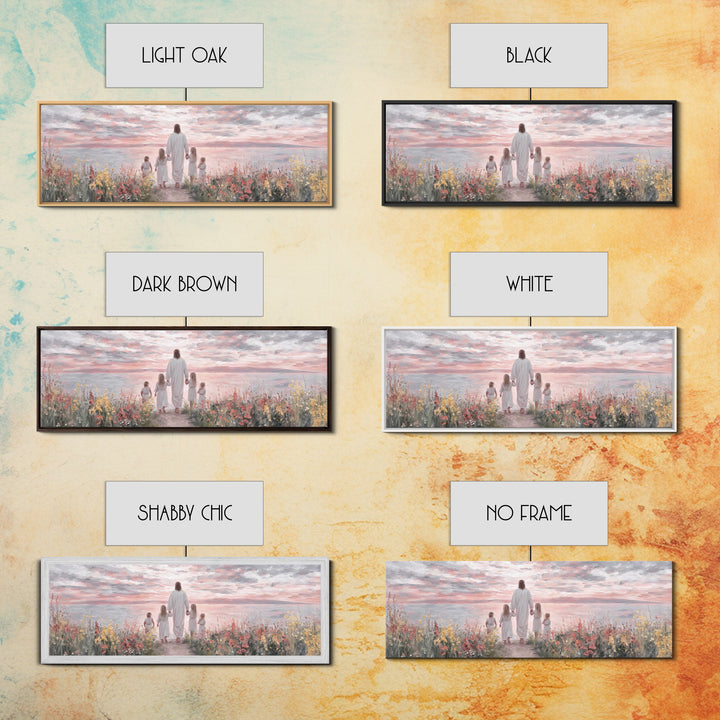 Sunrise Of Grace, Framed Canvas Print, Christian Art Canvas, Panoramic Frame, Jesus Painting, Christian Wall Art